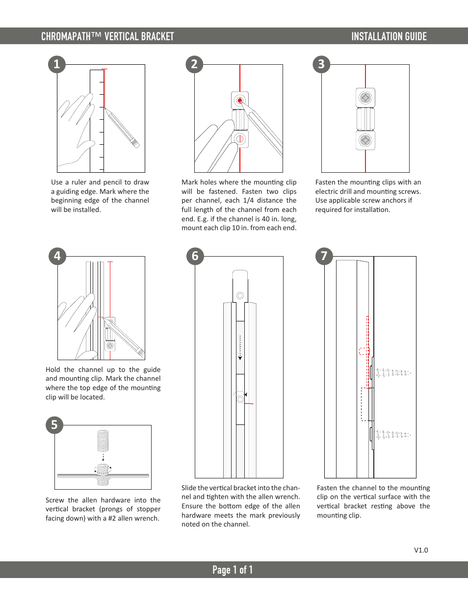 Diode LED Vertical Mounting Bracket User Manual | 1 page