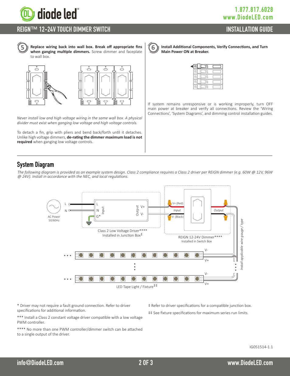 System diagram | Diode LED REIGN Touch Dimmer User Manual | Page 2 / 3