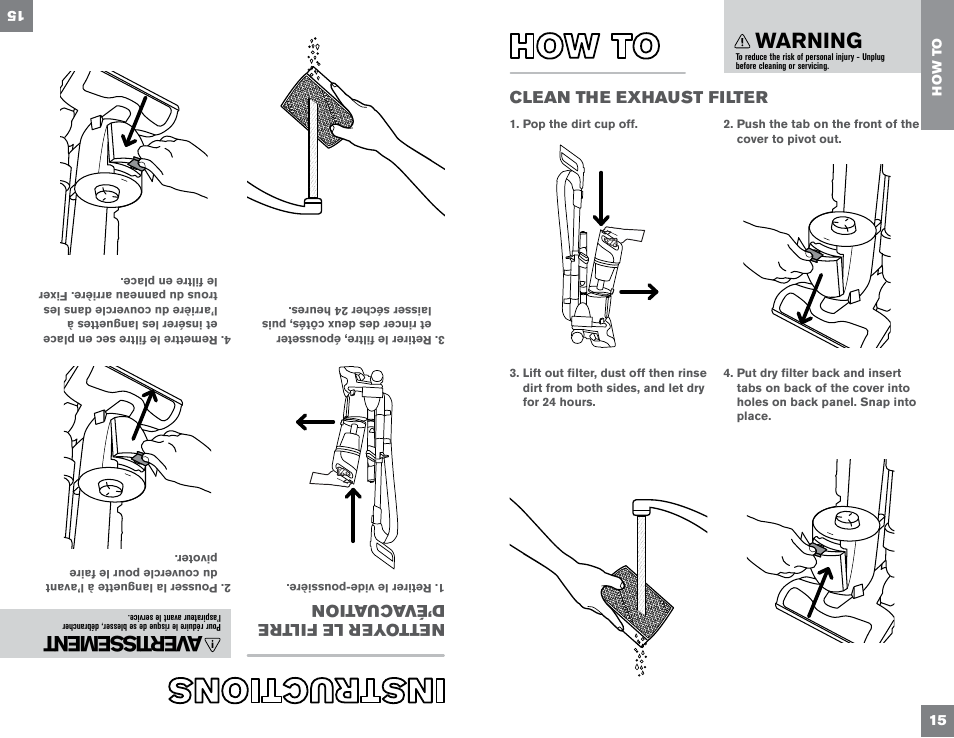 Warning, A ver tis sem ent | Dirt Devil UD70300B User Manual | Page 15 / 34