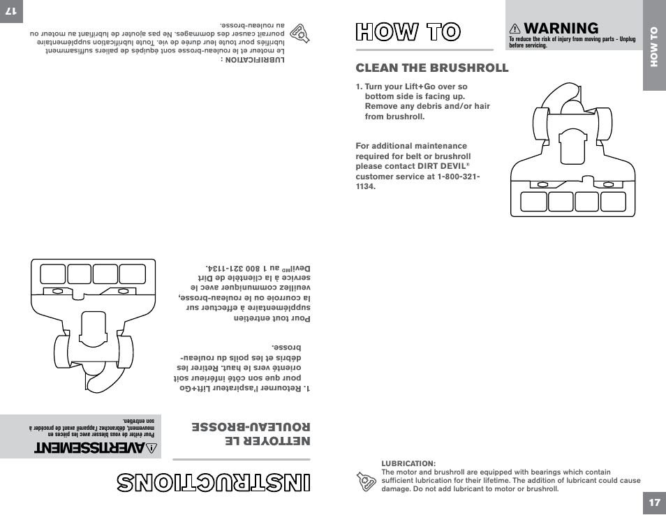 Warning, A ver tis sem ent | Dirt Devil UD70300B User Manual | Page 17 / 34