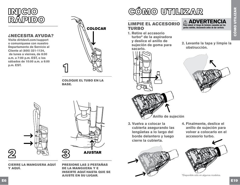 Advertencia | Dirt Devil UD70300B User Manual | Page 28 / 34