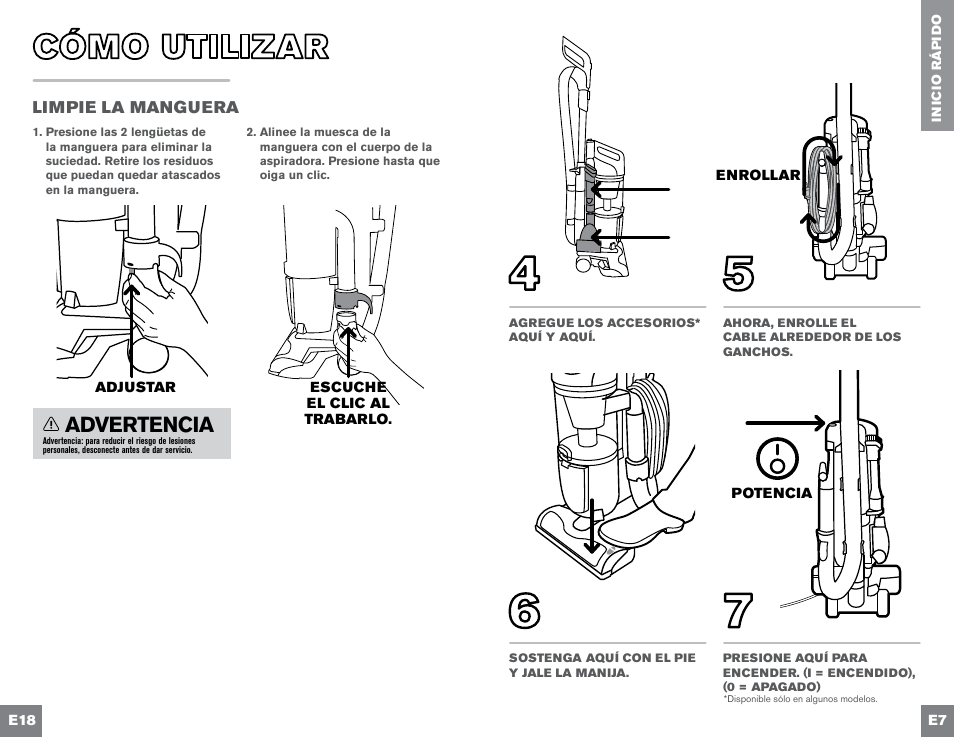 Advertencia | Dirt Devil UD70300B User Manual | Page 29 / 34