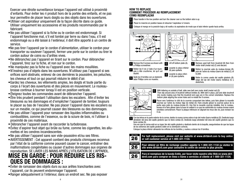 Dirt Devil UD70250B User Manual | Page 6 / 18