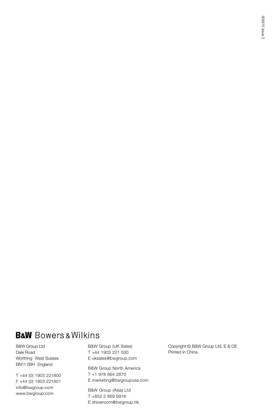 Bowers & Wilkins CCM616 User Manual | Page 34 / 34