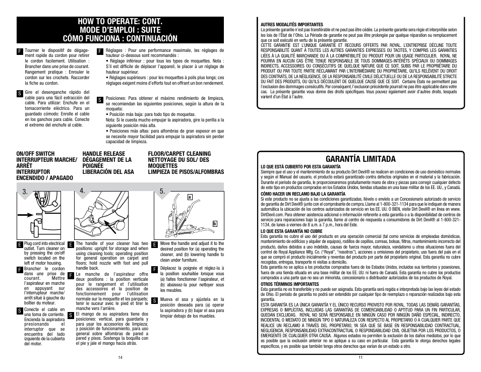 Garantía limitada | Dirt Devil UD70210 User Manual | Page 11 / 12