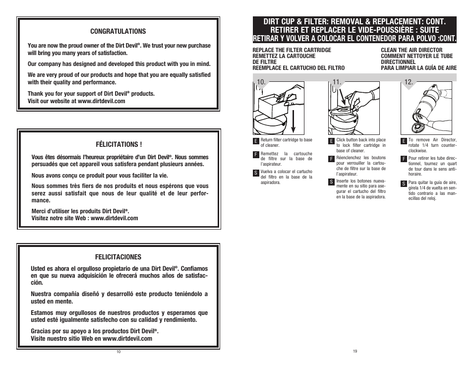 Dirt Devil UD20005 User Manual | Page 10 / 14