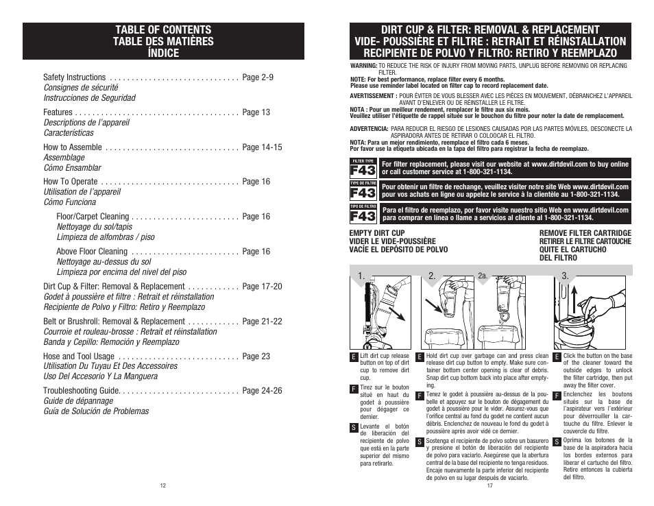 Dirt Devil UD20005 User Manual | Page 12 / 14