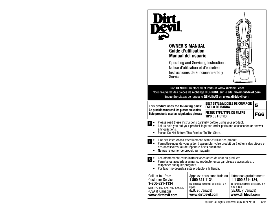 Dirt Devil UD70107 User Manual | 14 pages