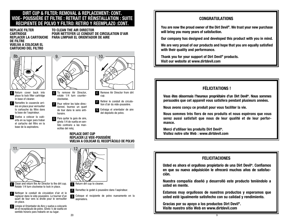 Dirt Devil UD70107 User Manual | Page 9 / 14