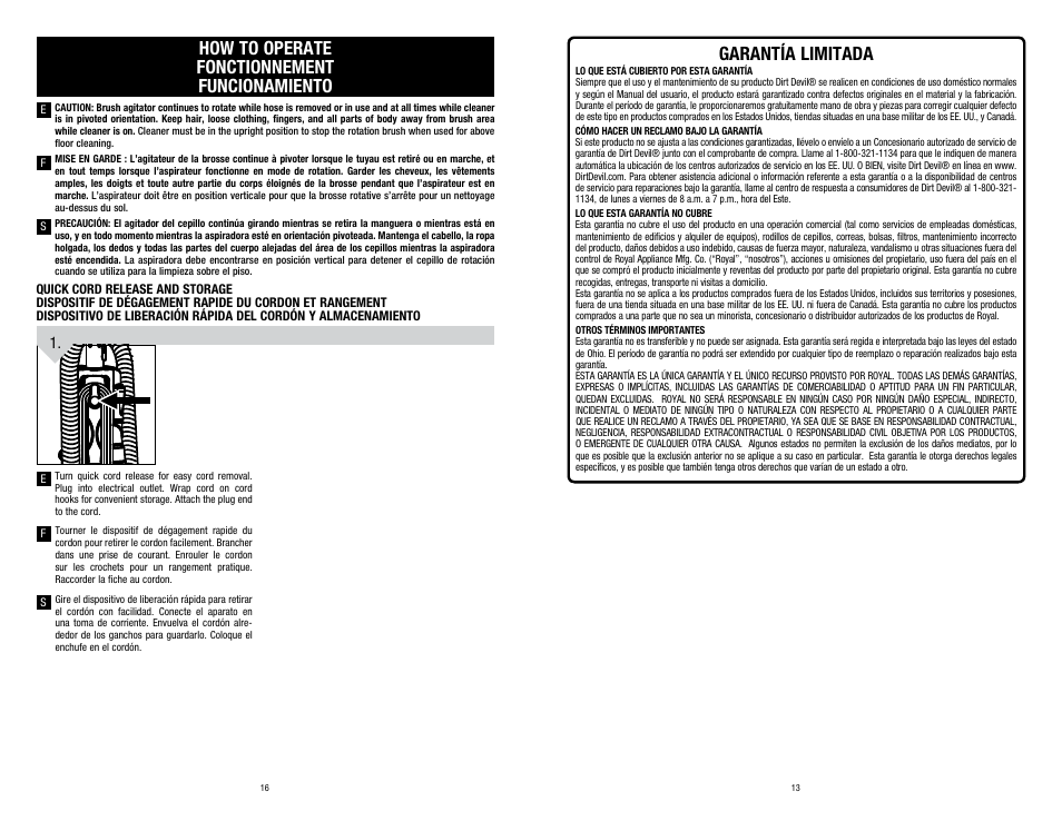 Dirt Devil UD70150 User Manual | Page 13 / 14