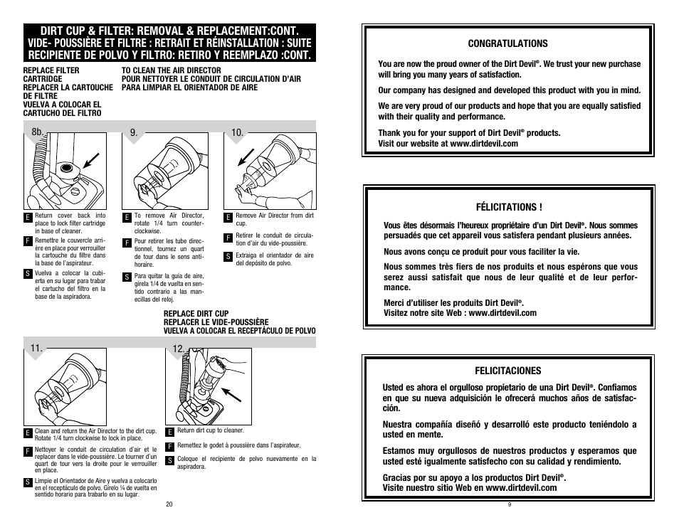 Dirt Devil UD70220RM User Manual | Page 9 / 14