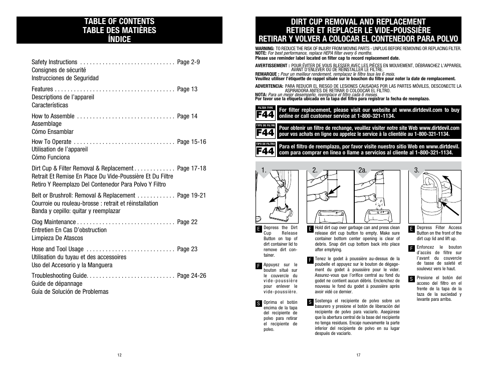 Dirt Devil UD20015 User Manual | Page 12 / 14