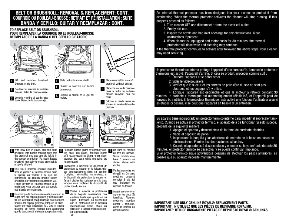 8. 9. 7a | Dirt Devil UD20015 User Manual | Page 9 / 14