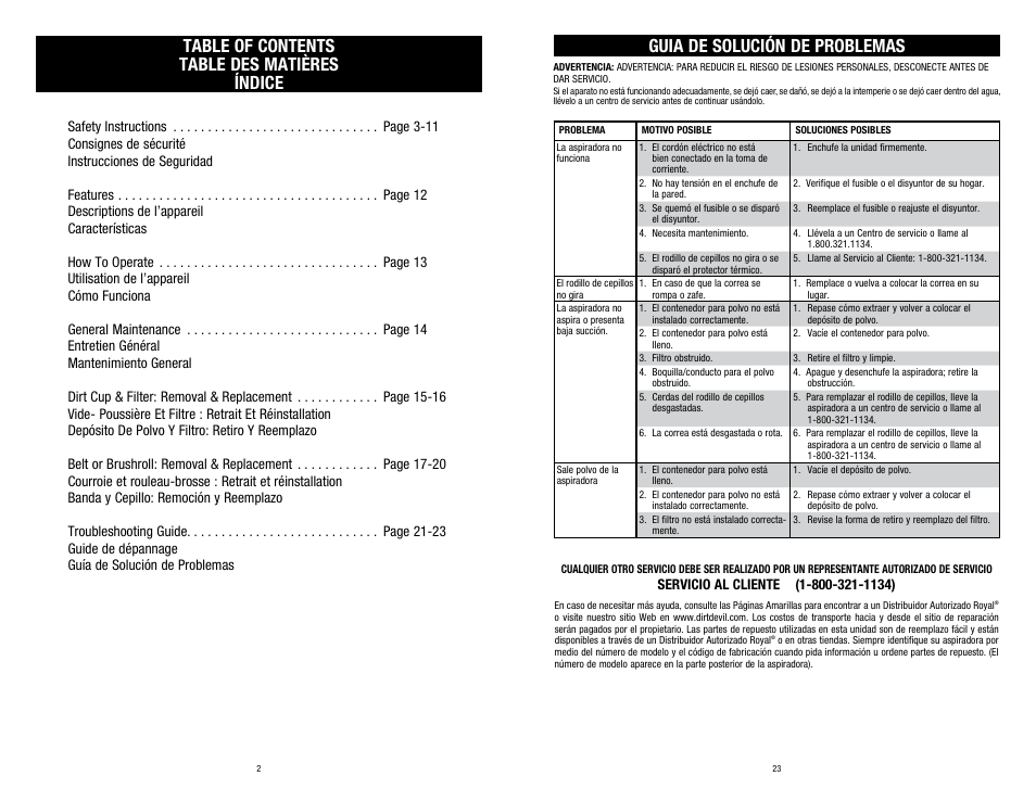 Dirt Devil SD12000 User Manual | Page 2 / 12