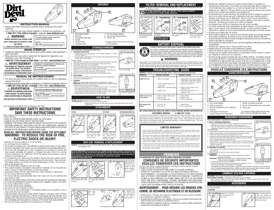 Dirt Devil BD10045 User Manual | 2 pages