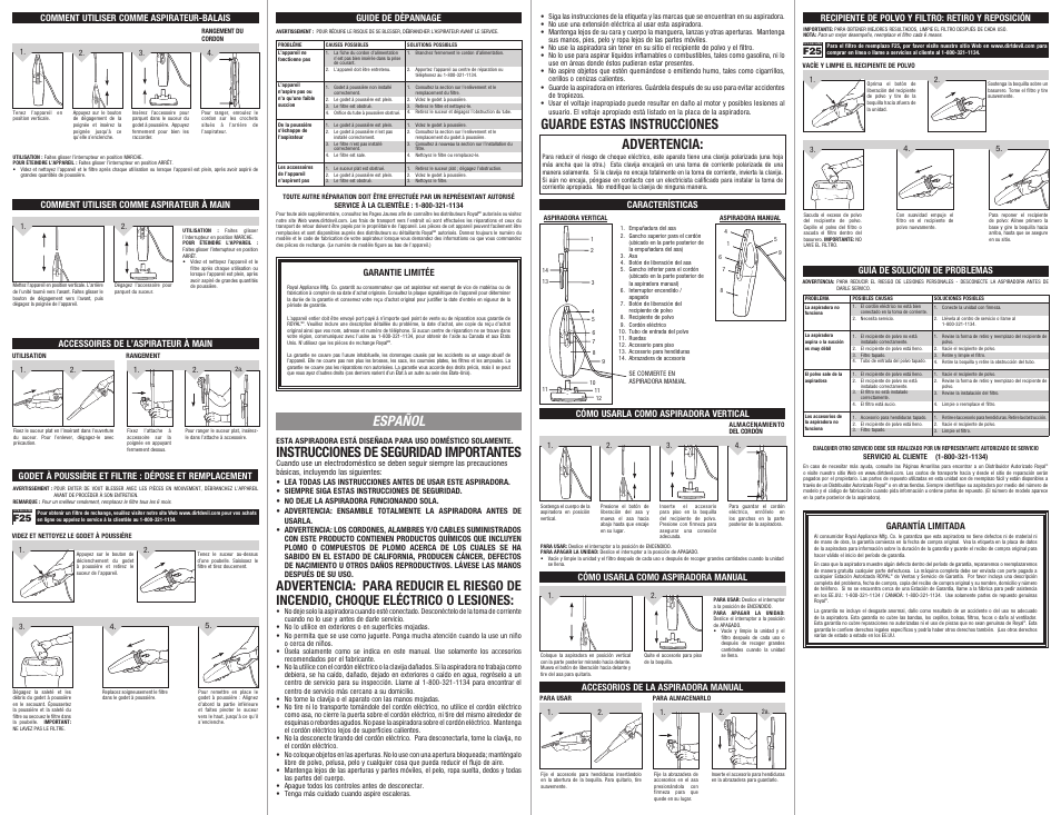 Instrucciones de seguridad importantes, Guarde estas instrucciones, Español | Advertencia | Dirt Devil SD20000 User Manual | Page 2 / 2