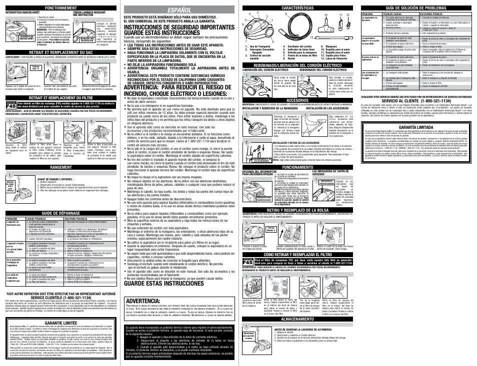 Español, Advertencia, Guarde estas instrucciones | Dirt Devil SD30040BB User Manual | Page 2 / 2