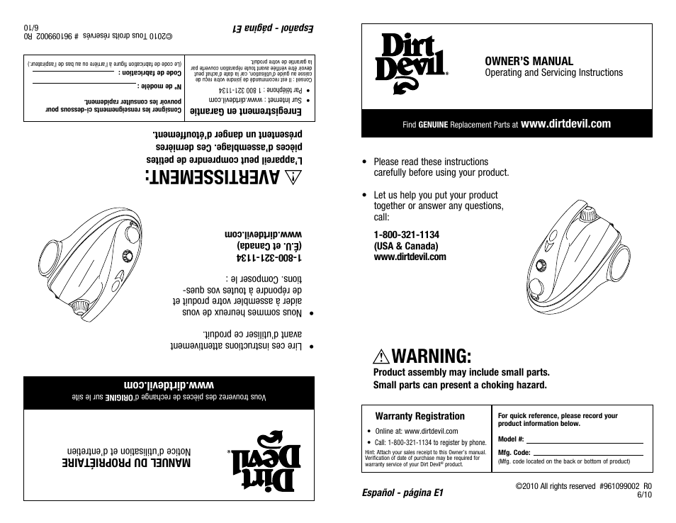 Dirt Devil PD20020 User Manual | 14 pages