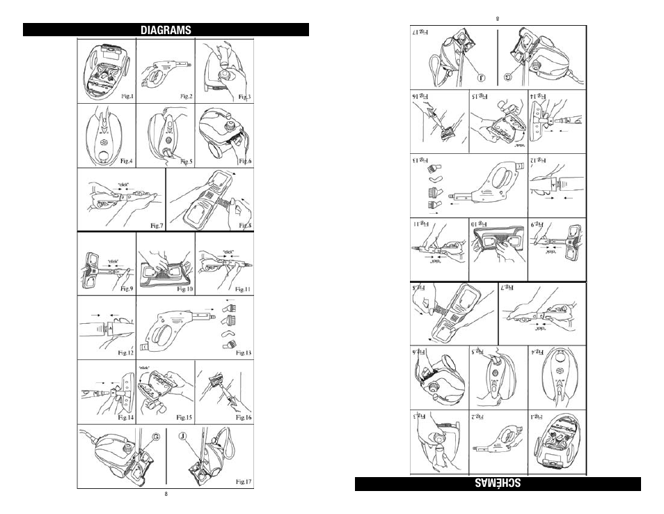 Diagrams schémas | Dirt Devil PD20020 User Manual | Page 8 / 14