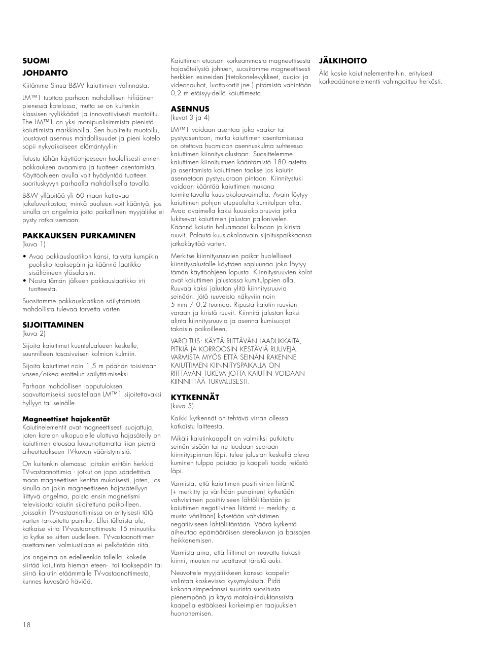 Bowers & Wilkins LM1 User Manual | Page 20 / 23