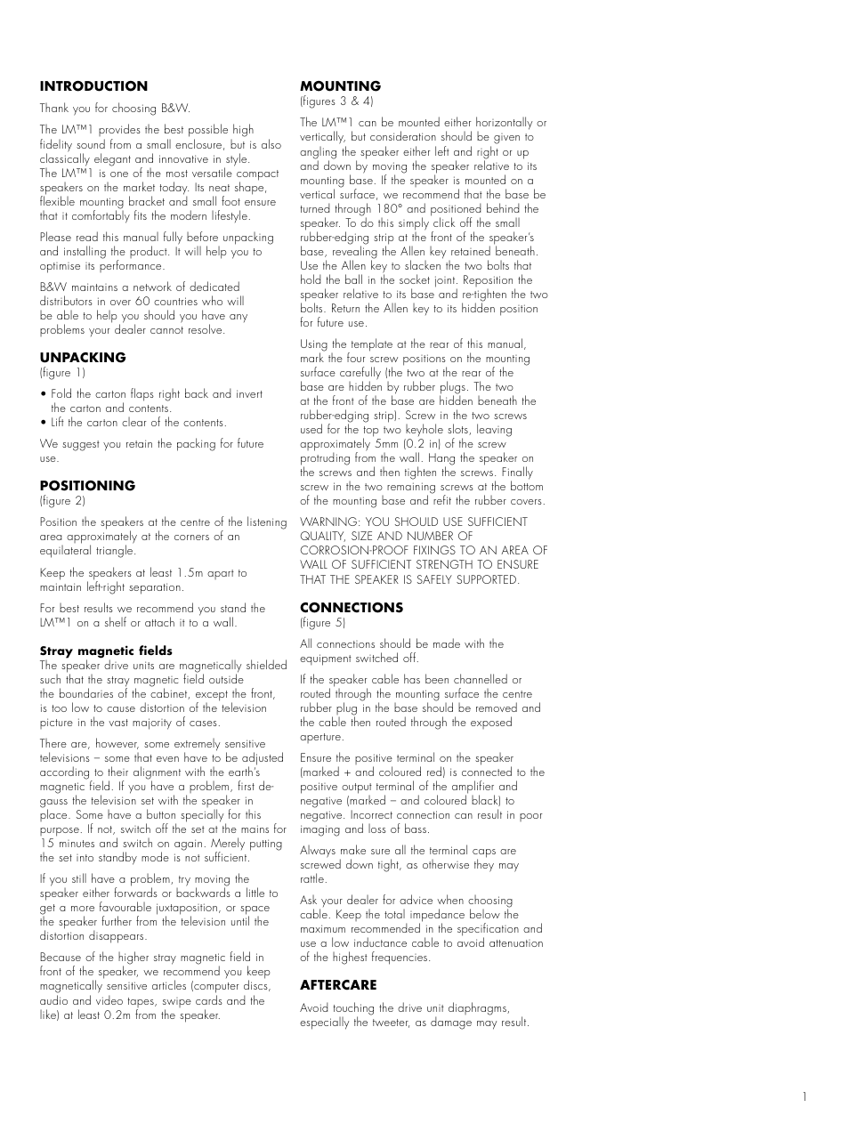Bowers & Wilkins LM1 User Manual | Page 3 / 23