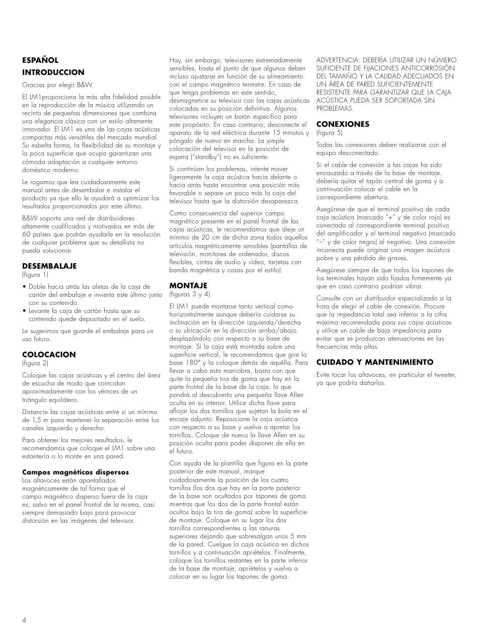 Bowers & Wilkins LM1 User Manual | Page 6 / 23