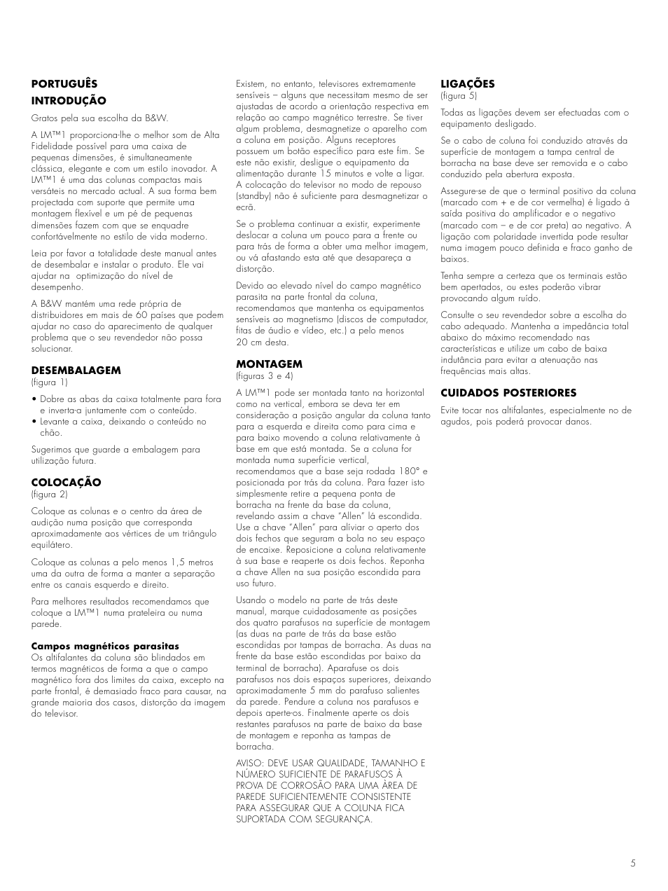 Bowers & Wilkins LM1 User Manual | Page 7 / 23