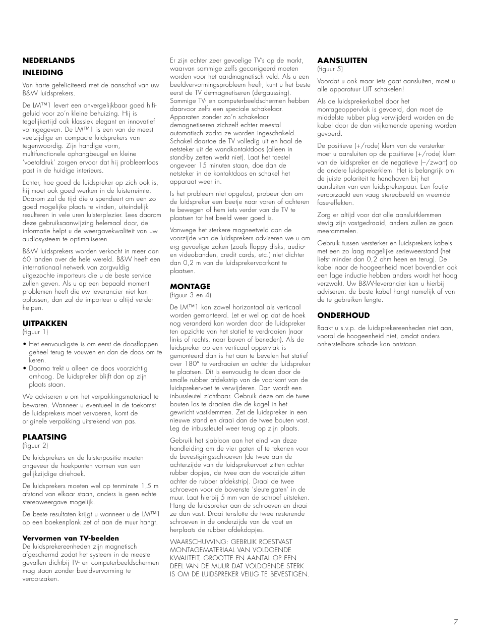 Bowers & Wilkins LM1 User Manual | Page 9 / 23