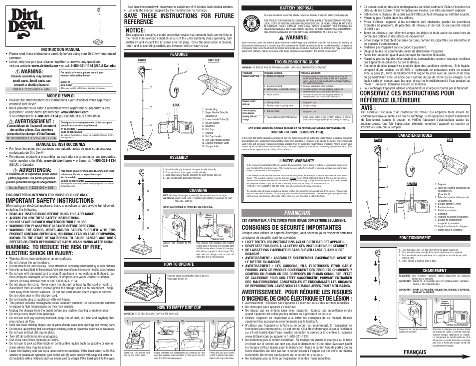 Dirt Devil BD20020 User Manual | 2 pages