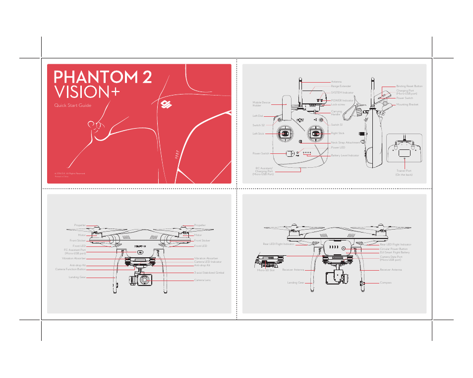 DJI Phantom 2 Vision Plus Quick Start User Manual | 2 pages