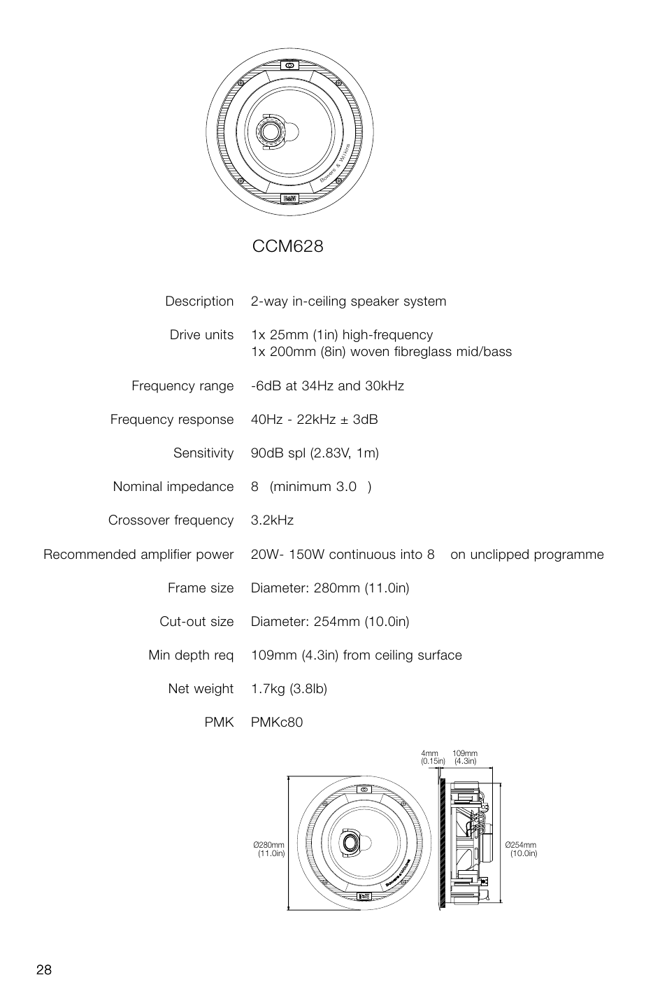 Ccm628 | Bowers & Wilkins CCM-628 User Manual | Page 31 / 32