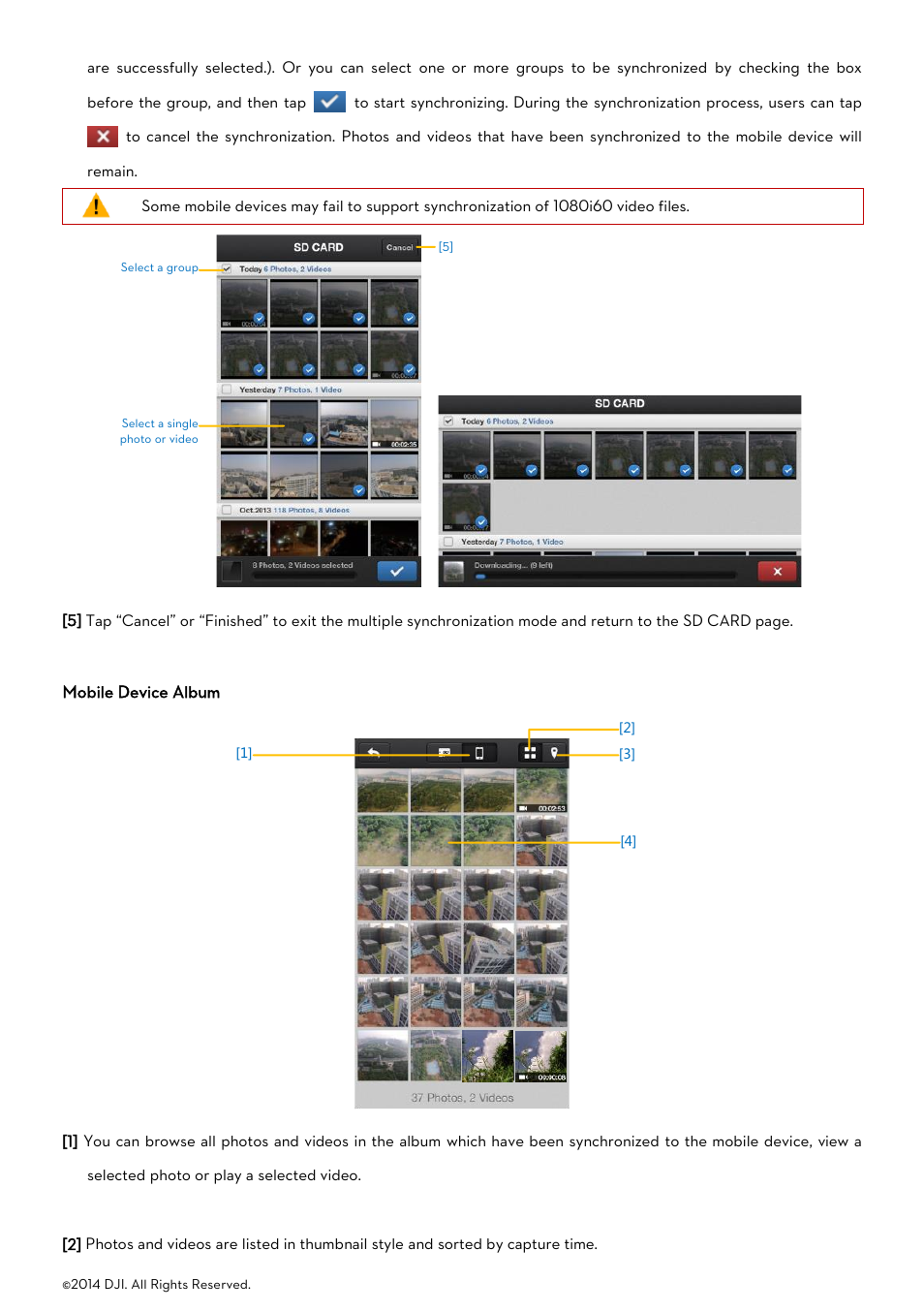 Mobile device album | DJI Phantom 2 Vision User Manual User Manual | Page 50 / 71