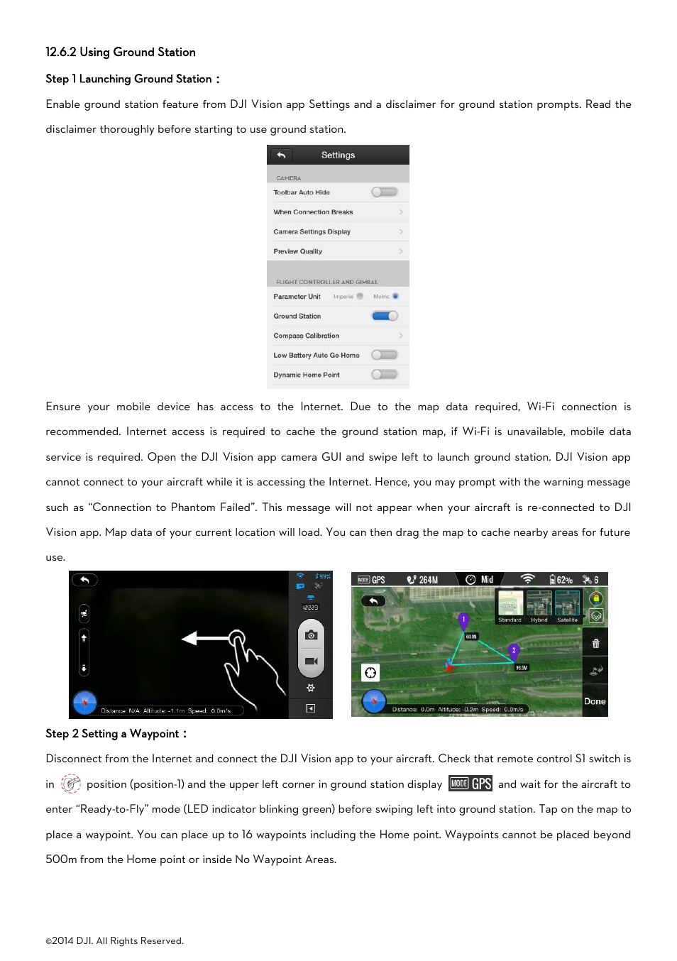 2 using ground station | DJI Phantom 2 Vision User Manual User Manual | Page 58 / 71