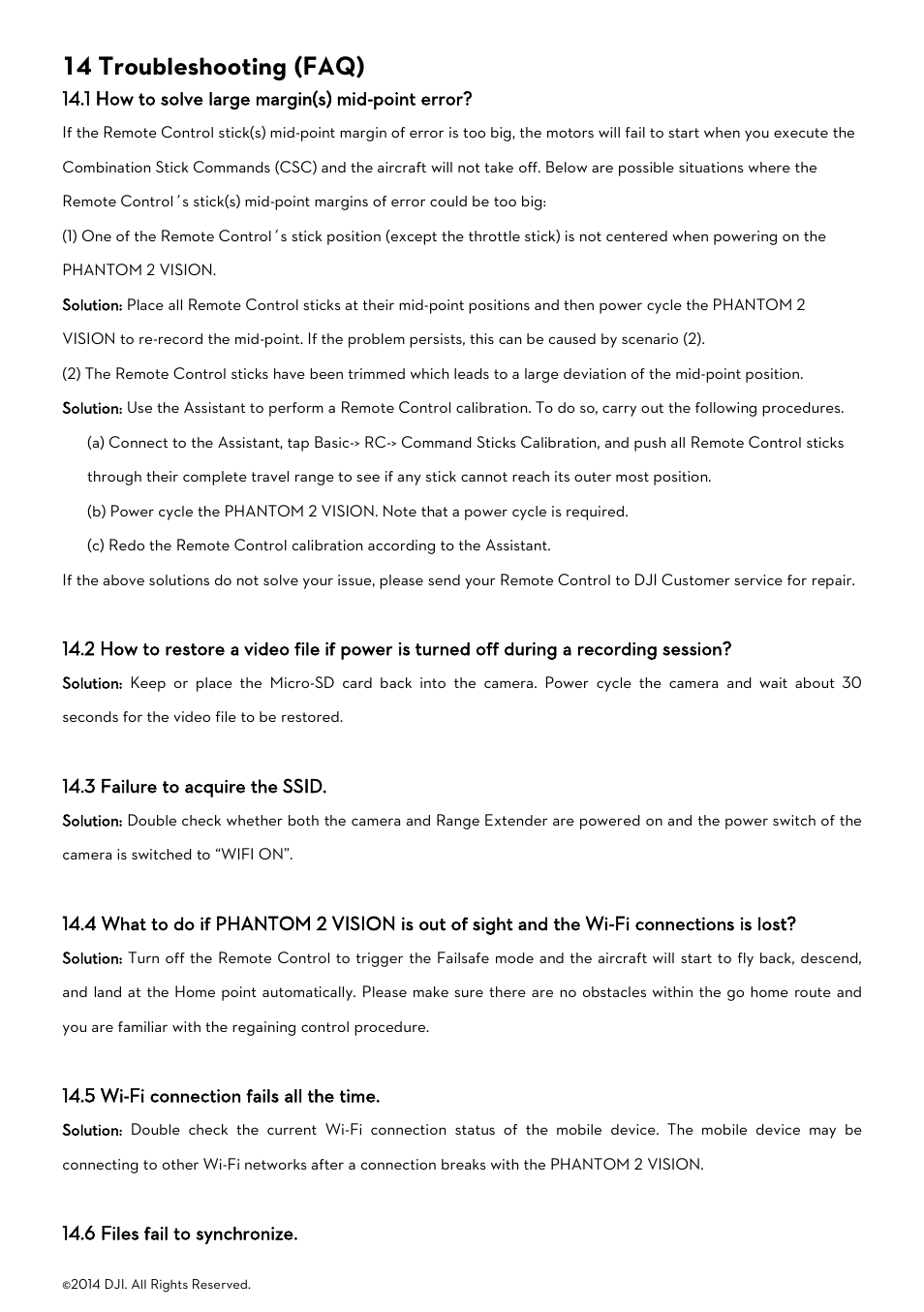 14 troubleshooting (faq), How to solve large margin(s) | DJI Phantom 2 Vision User Manual User Manual | Page 66 / 71
