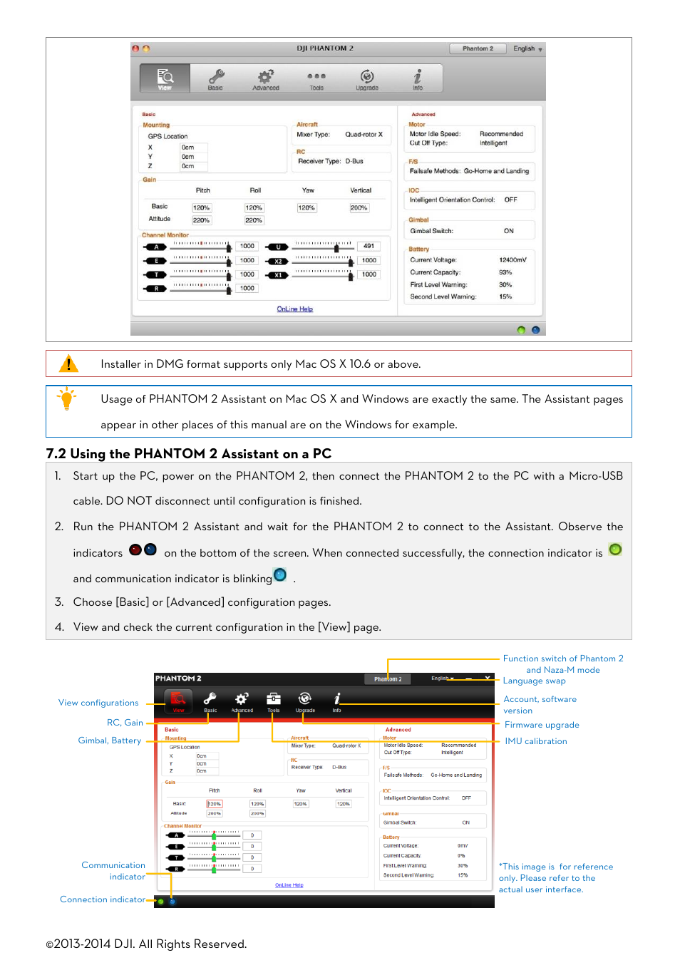 Sing the, Phantom, Ssistant on a | 2 using the phantom 2 assistant on a pc | DJI Phantom 2 User Manual User Manual | Page 32 / 36