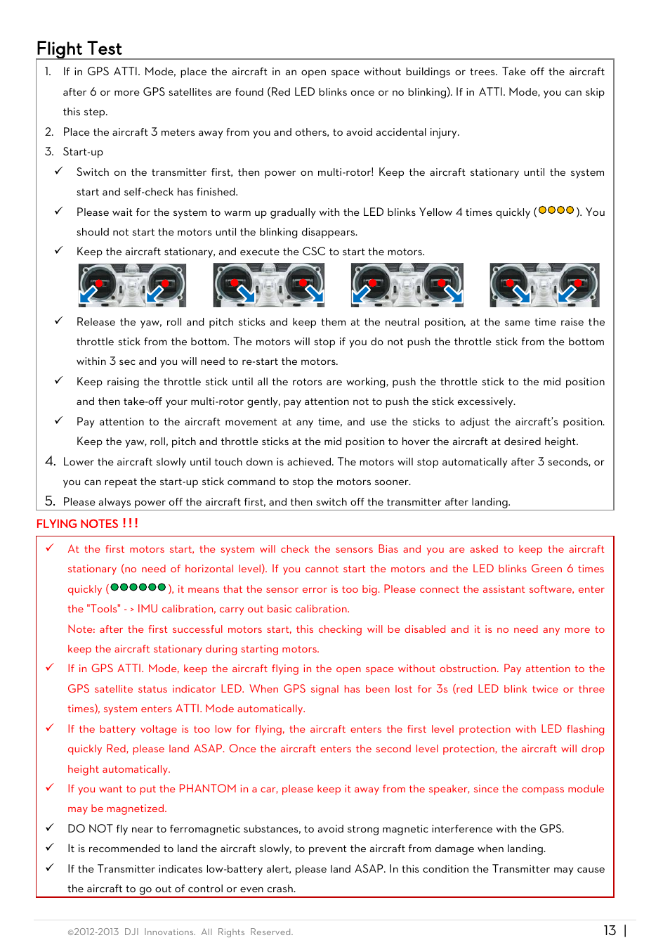 Flight test | DJI Phantom Quick Start User Manual | Page 13 / 17