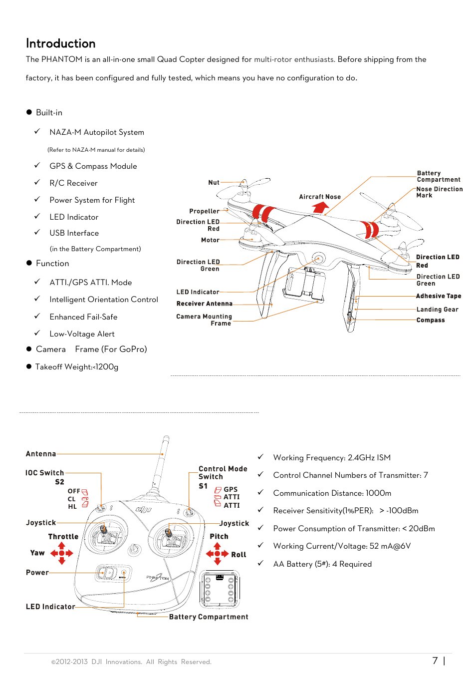 Introduction | DJI Phantom Quick Start User Manual | Page 7 / 17