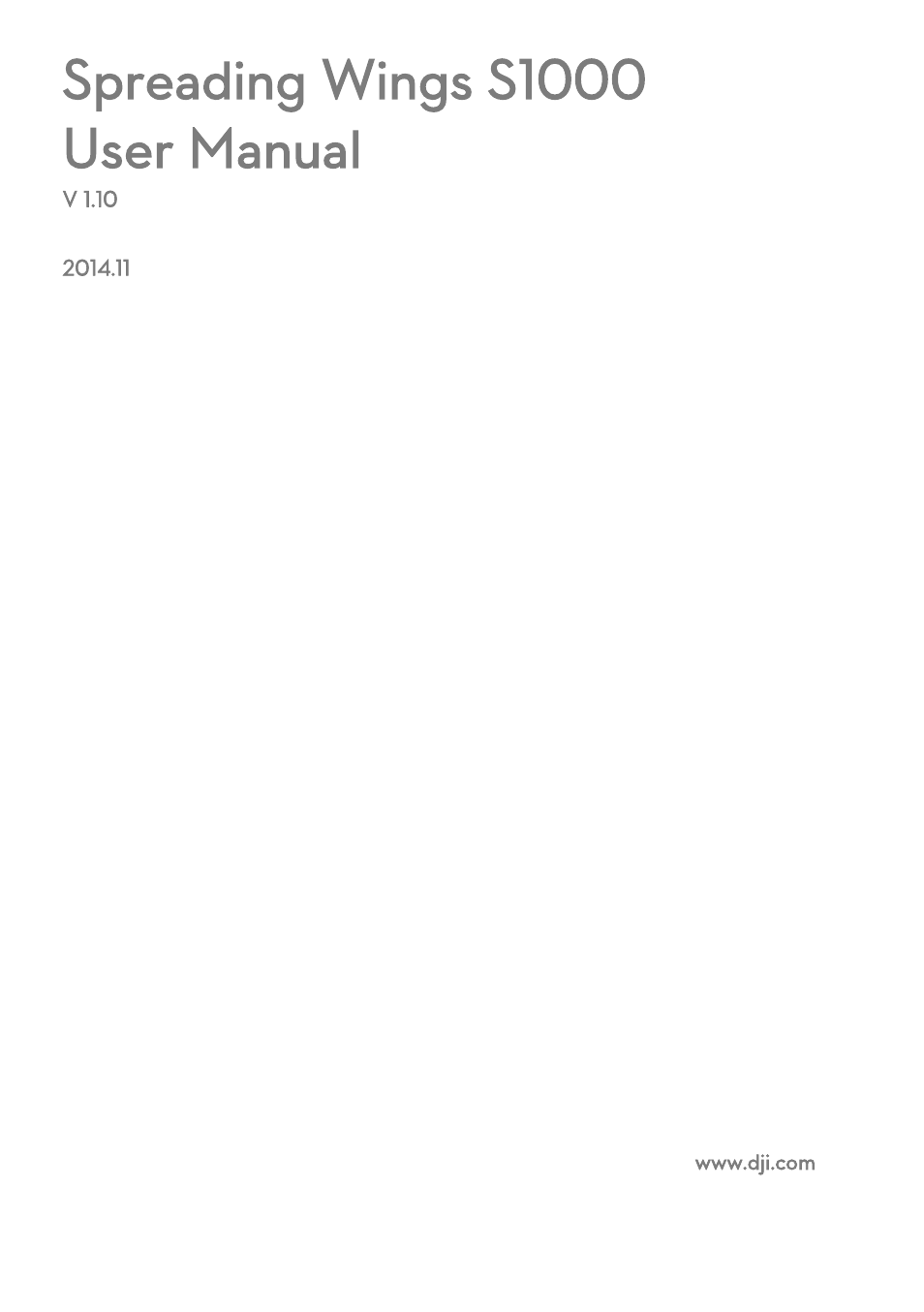 DJI S1000 User Manual | 32 pages