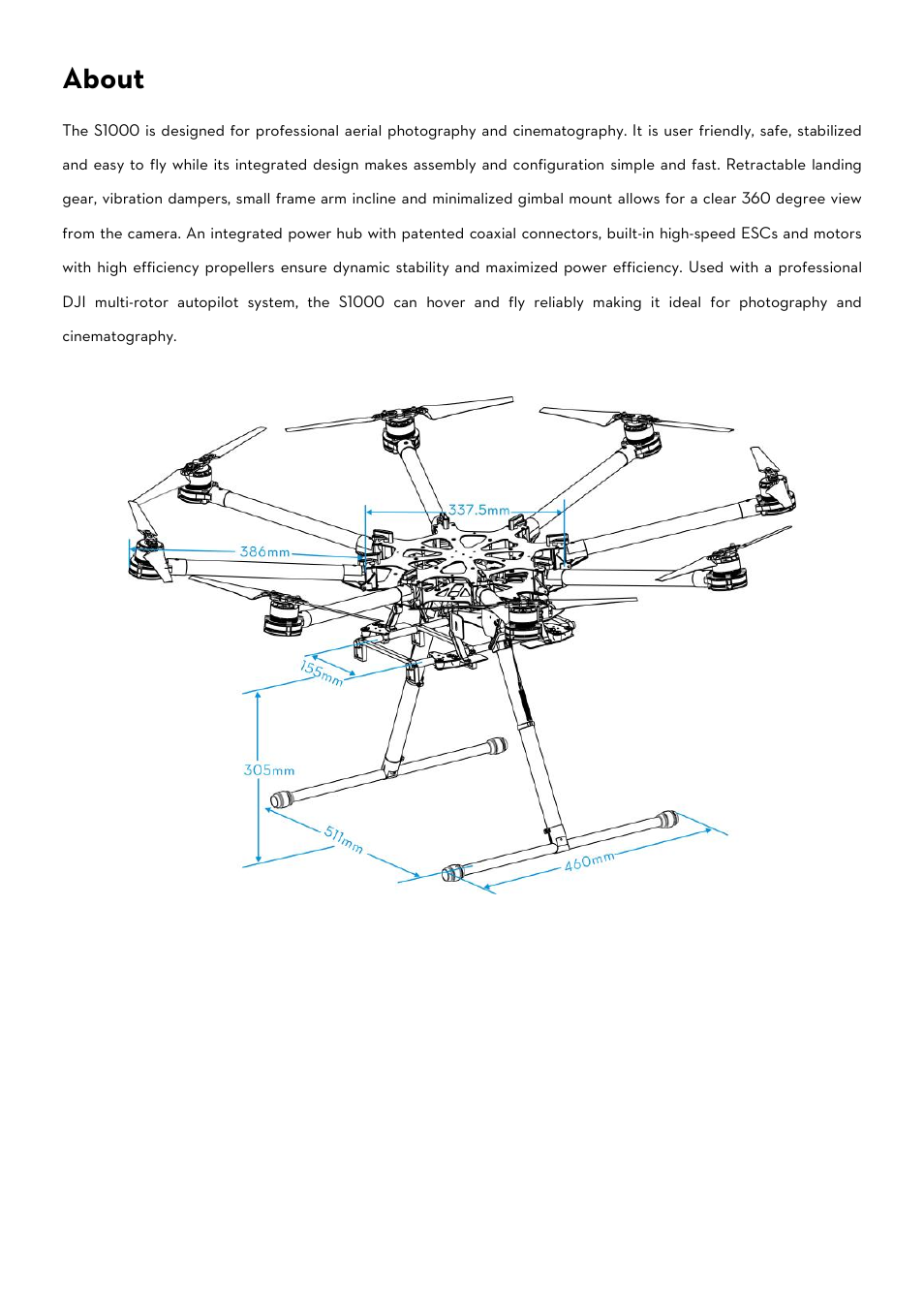 About | DJI S1000 User Manual | Page 3 / 32