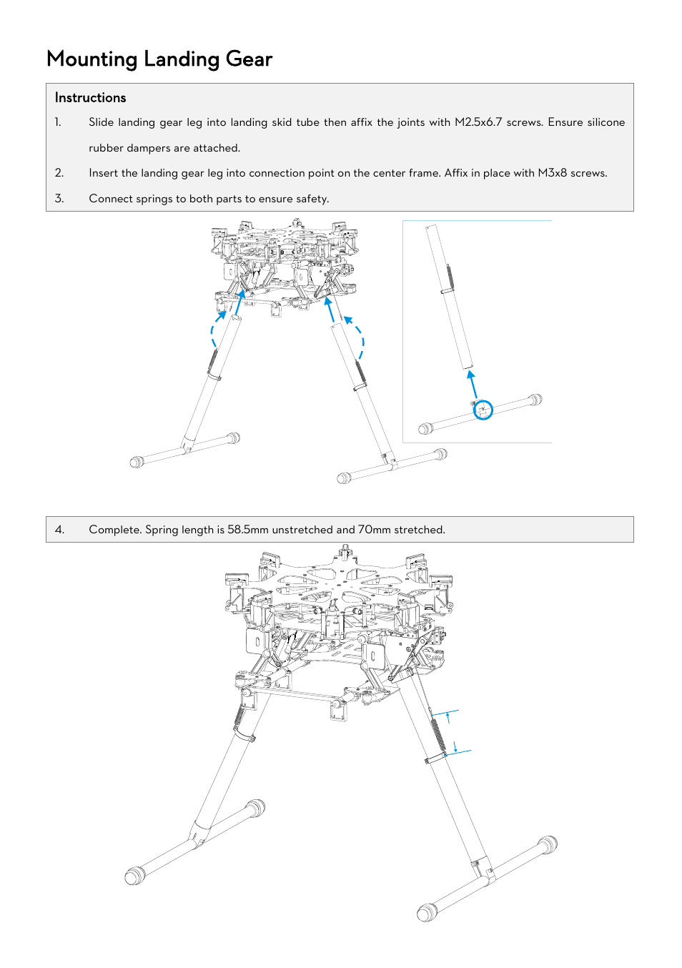 Mounting landing gear | DJI S1000 User Manual | Page 7 / 32
