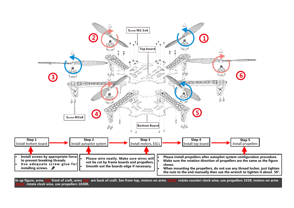 Assembly | DJI F550 v1.9 User Manual | Page 6 / 7