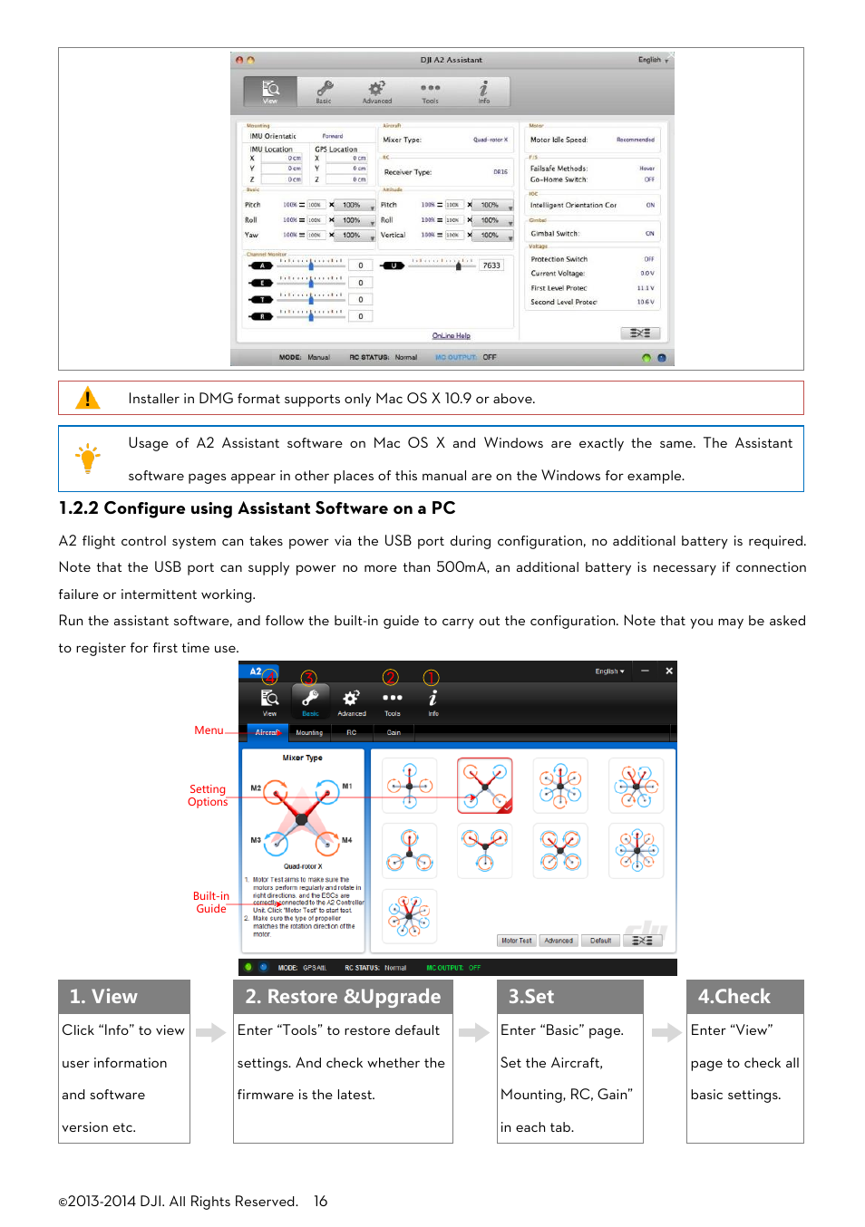 2 configure using assistant software on a pc | DJI A2 User Manual | Page 16 / 56
