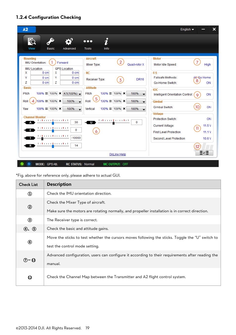 4 configuration checking | DJI A2 User Manual | Page 19 / 56