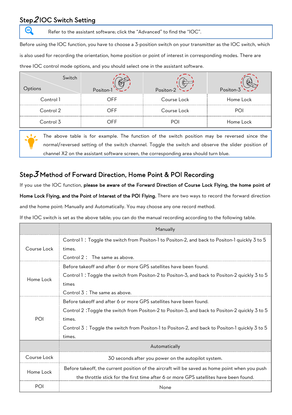 Step, Ioc switch setting | DJI WooKong-M User Manual | Page 14 / 29