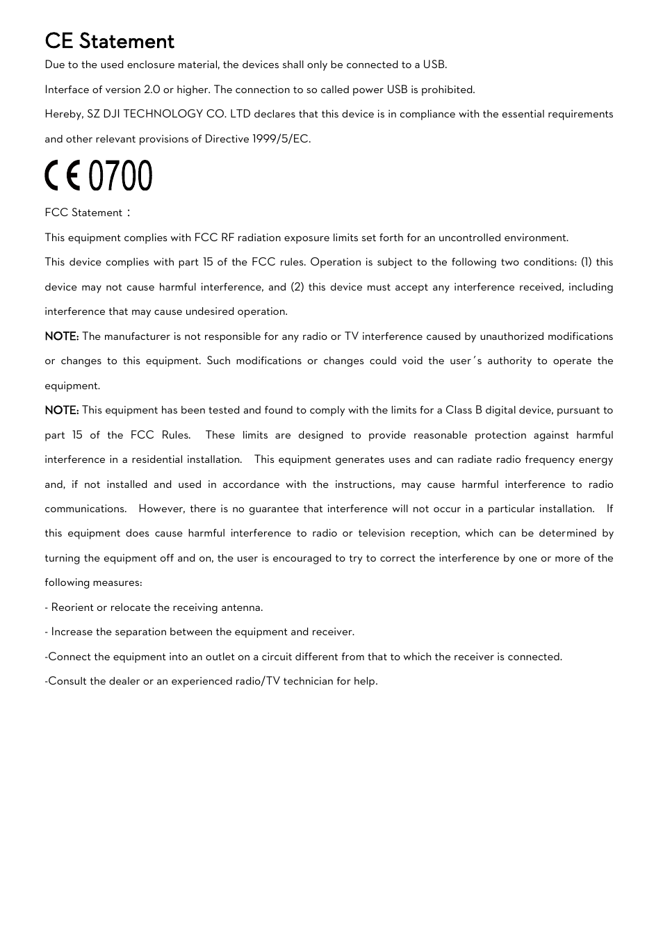 Ce statement | DJI WooKong-M User Manual | Page 29 / 29