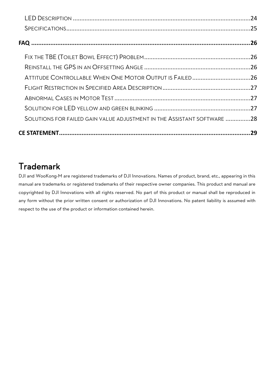 Trademark | DJI WooKong-M User Manual | Page 3 / 29