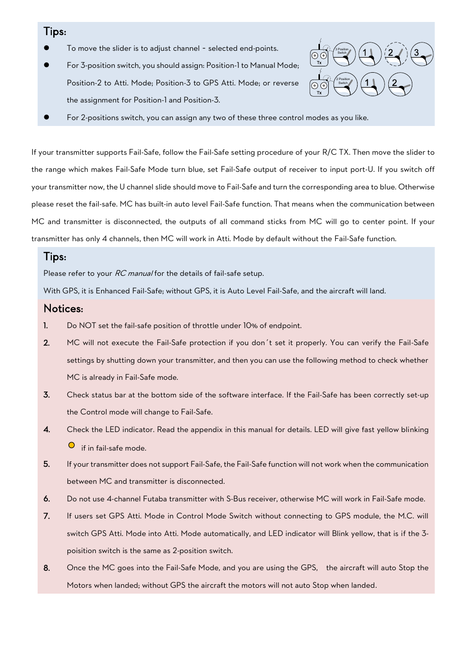 Tips, Notices | DJI Naza-M Lite User Manual | Page 17 / 45