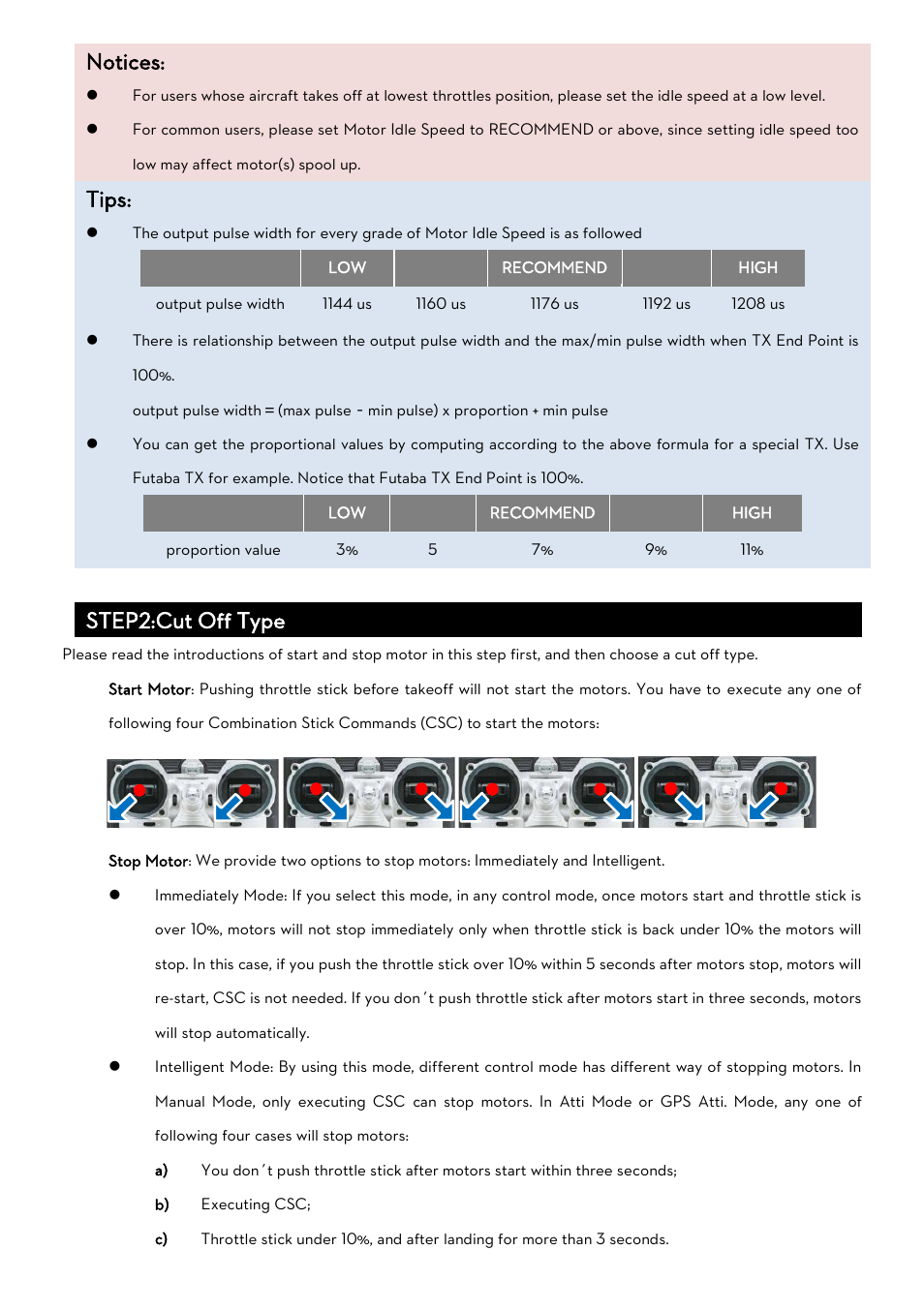 Notices, Tips, Step2:cut off type | DJI Naza-M Lite User Manual | Page 21 / 45