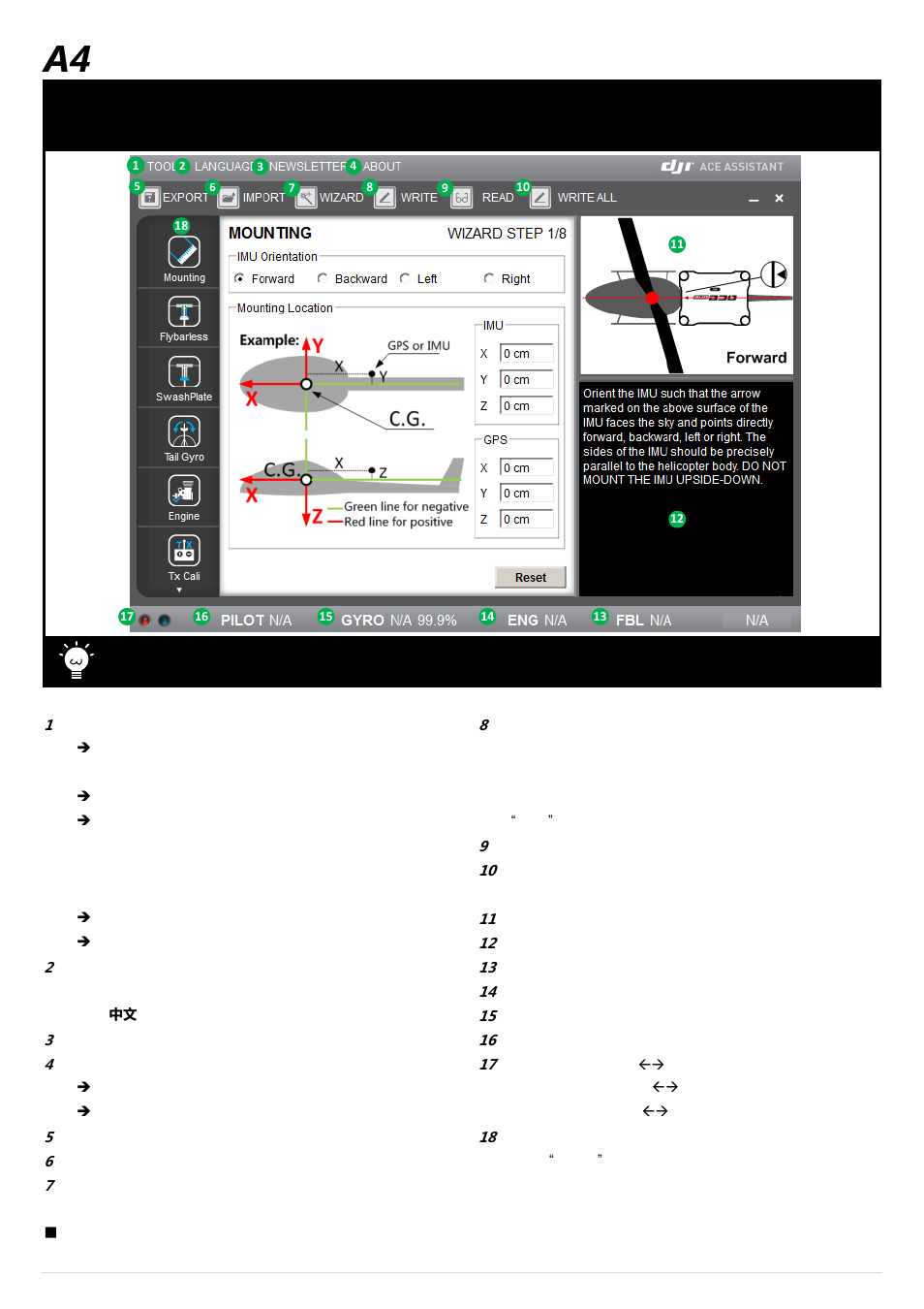 A4 ace assistant software basic operation, Ace assistant software basic operation, Software and driver installation | Flight & configuration procedure brief | DJI Ace One User Manual | Page 9 / 28