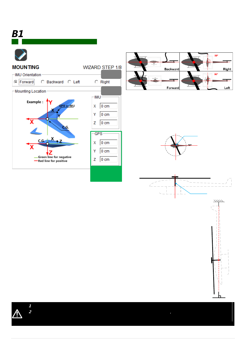 Configuration procedure, B1 gps & imu mounting, Gps & imu mounting | DJI Wookong-H User Manual | Page 11 / 27